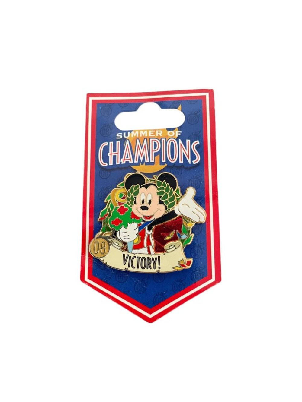 Disney Parks 2008 Summer of Champions Mickey Mouse Victory Pin